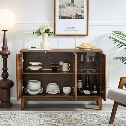 44" Mid-Century Modern Wood Sideboard Buffet Cabinet, view 5