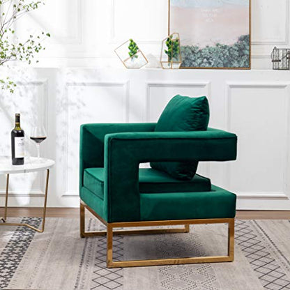Lenola Upholstered Accent Arm Chair, Green 27.5D x 29.75W x 34.5H in