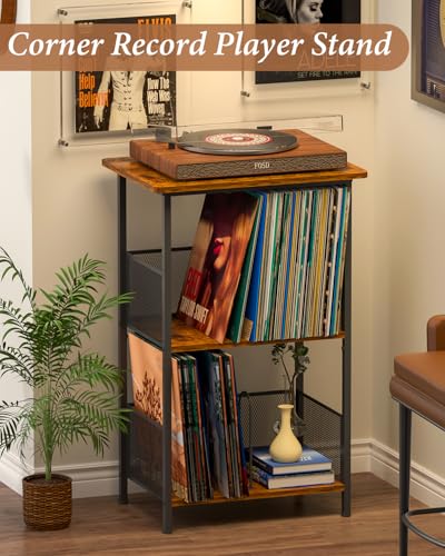 Honkazita 3 Tier Vinyl Record Storage Table Wooden Turntable Stand, view 6