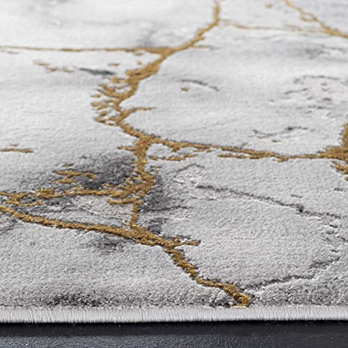 SAFAVIEH Craft Area Rug 6'7"x9', Modern Grey & Gold CFT877F, view 6