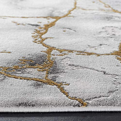 SAFAVIEH Craft Area Rug 6'7"x9', Modern Grey & Gold CFT877F, view 6