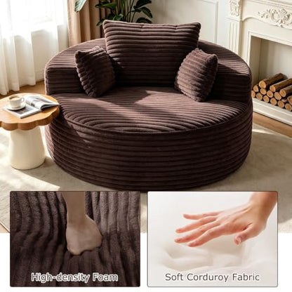 Oversized Round Chaise Longue Chair Indoor, view 4