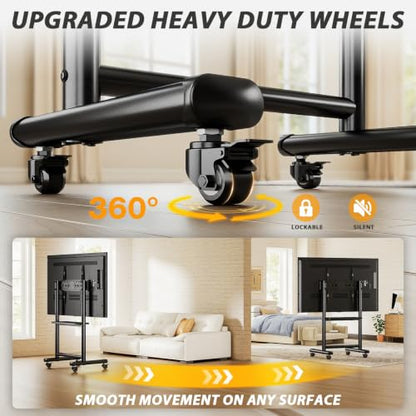 Heavy Duty Rolling TV Stand for 50-98 Inch TVs Holds up to 200 Lbs, view 7