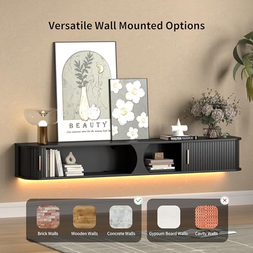 71" Floating TV Stand with Power Outlet for TVs up to 80", view 5