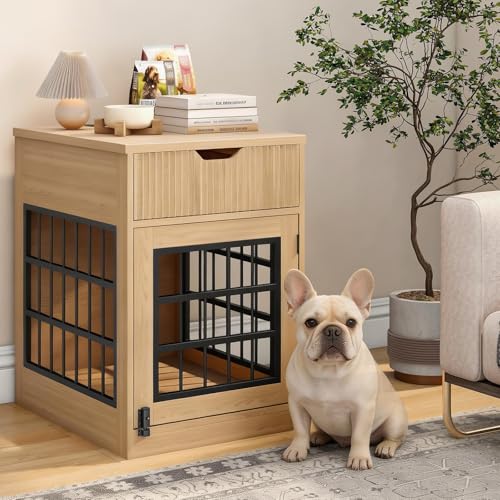 Modern Dog Crate Furniture with Charging Station, view 4