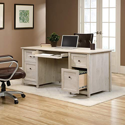 Edge Water Executive Desk, Chalked Chestnut, 65" Home Office Desk with Storage