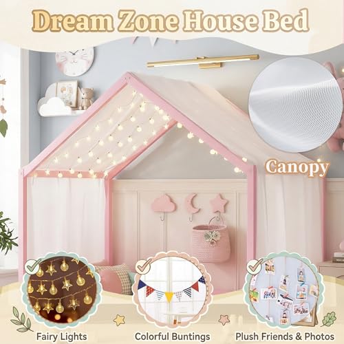 Full Montessori House Bed with High Rails, view 5