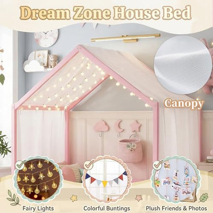 Full Montessori House Bed with High Rails, view 5