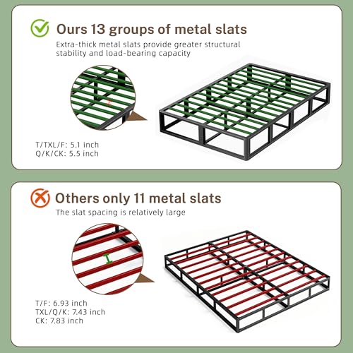 10 Inch Full Metal Bed Frame with Round Corner, 3000 LBS Heavy Duty, view 6