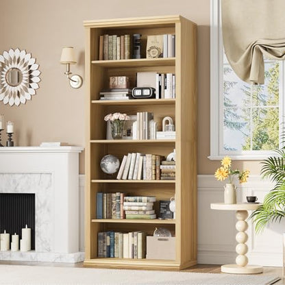 Bookcase and Bookshelves, 28" W Tall Bookshelf, Natural Oak, view 2