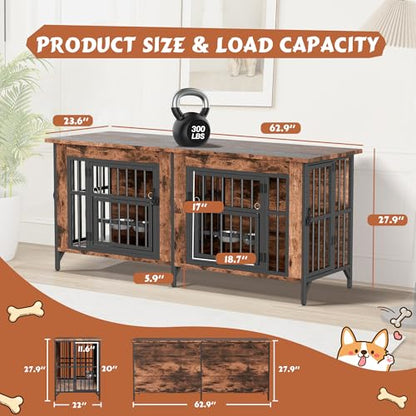 63'' Double Dog Crate Furniture, view 8