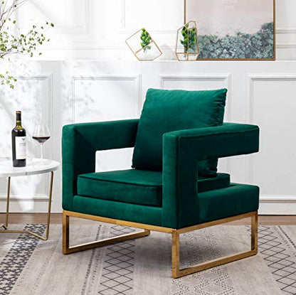 Lenola Upholstered Accent Arm Chair, Green 27.5D x 29.75W x 34.5H in