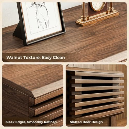 70.8" TV Stand, Media Console for TVs up to 75", Walnut, view 6