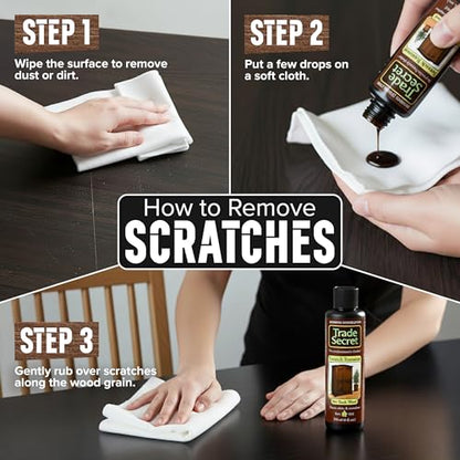 Scratch Concealer for Dark Wood Furniture & Floors – Dark Brown Shade Stain Covers Nicks, Scuffs, Dog & Cat Scratches, Minor Defects – Real Wood Only
