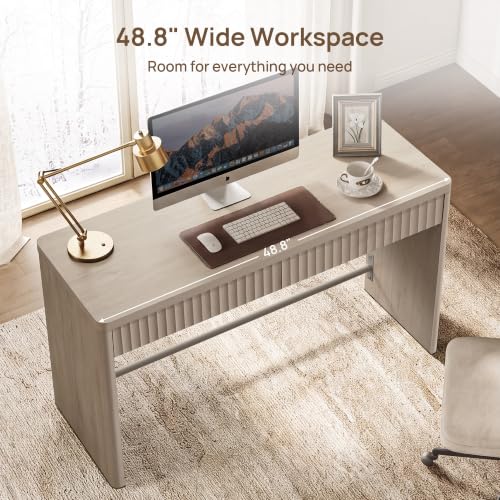 Office Computer Desk with 2 Drawers Modern Executive Writing Desk 48.8" Large, view 6