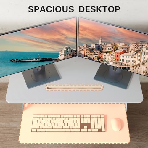 32" Standing Desk Converter, Height Adjustable Stand Up Riser, view 5