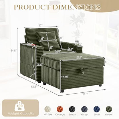 Single Chair and Ottoman Set, view 3