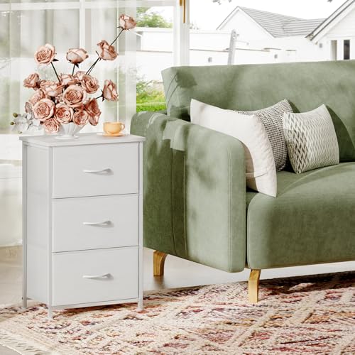 Small Dresser for Bedroom, 3 Drawer Storage Cabinet, White, view 5