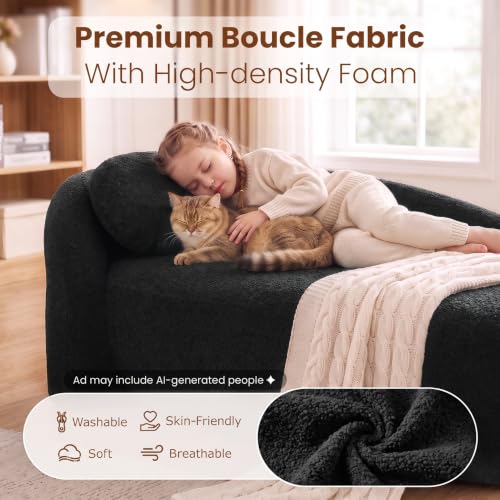 67" Boucle Upholstered Chaise Lounge Chair Indoor, view 4