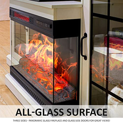 3-Sided Glass Fireplace TV Stand for TVs up to 65'' with 12 Color, view 4