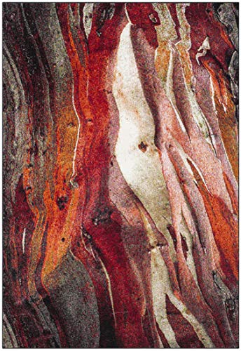 SAFAVIEH Glacier Collection Area Rug - 5'3" x 7'6", Red & Multi, Modern Abstract Design, Non-Shedding & Easy Care, Ideal for High Traffic Areas in Living Room, Bedroom (GLA126A)