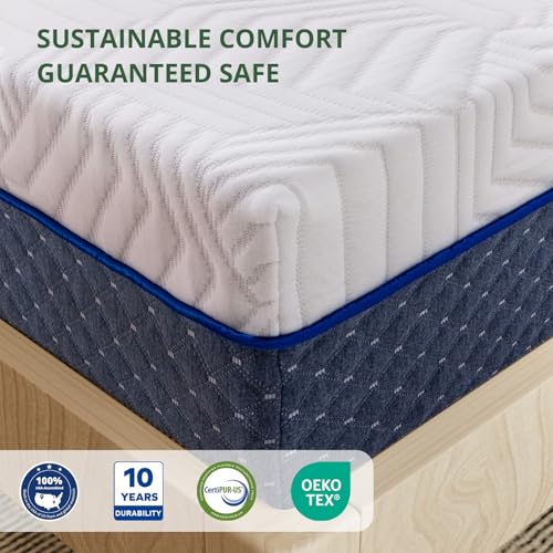 10 Inch Twin Size Mattress, Gel Memory Foam Mattress in a Box, view 4
