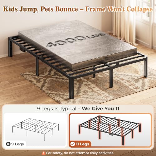 Queen Bed Frame with Charging Station, view 5