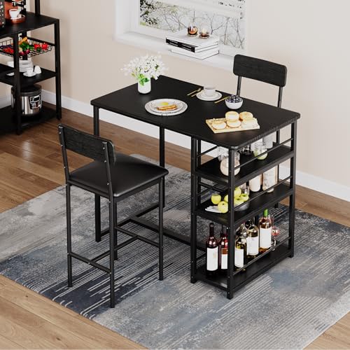 Dining Table Set for 2, Kitchen Table and Chairs for 2 with Upholstered Chairs, view 5
