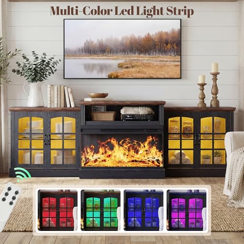 97" Farmhouse Fireplace TV Stand for TVs Up to 100", view 5