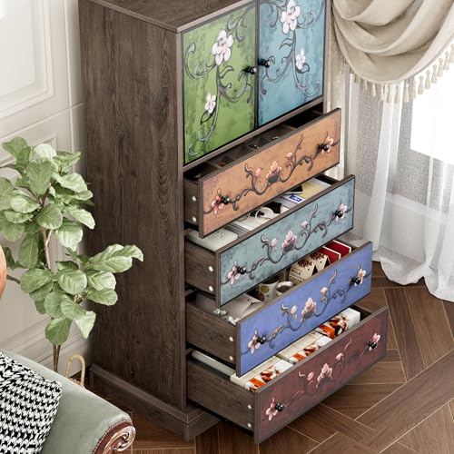 50" H Boho Dresser Vintage Dresser, 4 Drawer Dresser for Bedroom, view 7