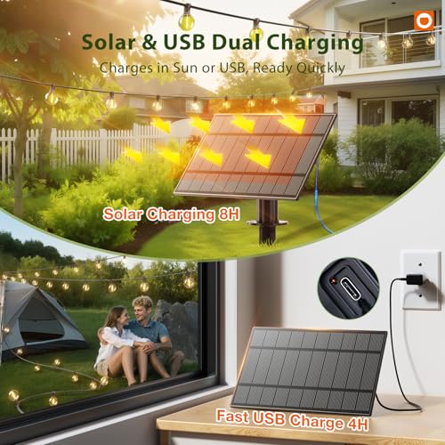 100FT Solar String Lights Outdoor with Remote, 54 LED Shatterproof Bulbs, view 6