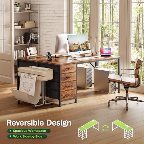 55.1 Inch Computer Office Desk with Power Outelts and USB-C Port, view 5