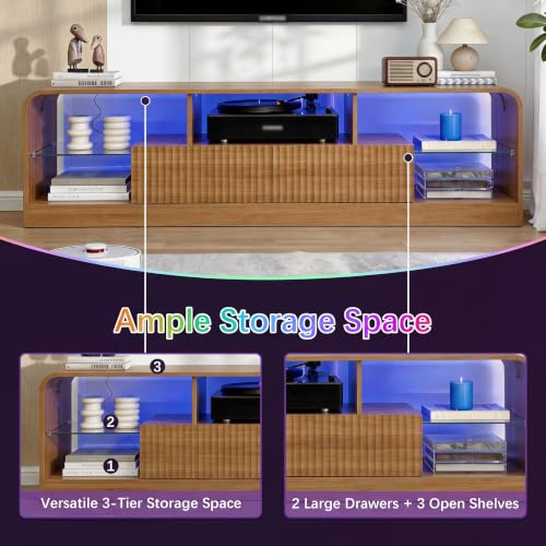 63'' Mid Century Modern TV Stand for 55 60 65 70 Inch TVs, view 8