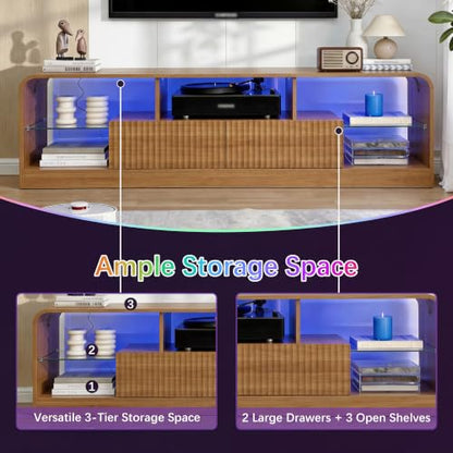 63'' Mid Century Modern TV Stand for 55 60 65 70 Inch TVs, view 8