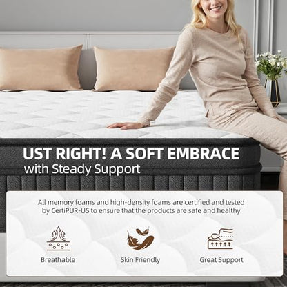 Full Size Mattress 12 Inch Hybrid Mattress in a Box, view 7