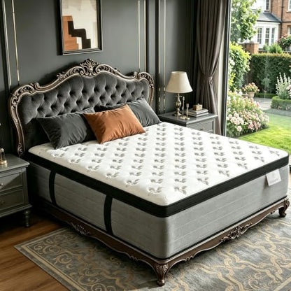 King Mattress 16 Inch, Luxury Hotel Hybrid Mattress King Size Bed in a Box, view 2