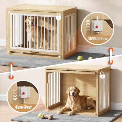 Dog Crate Furniture, 42'' Wooden Dog Kennel for Large Dogs up to 80 lb, view 4