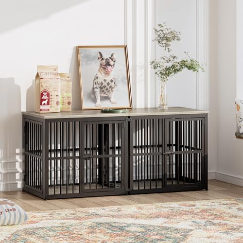 27'' Dog Crate Furniture with 3 Doors for Puppy Small Dogs, view 6
