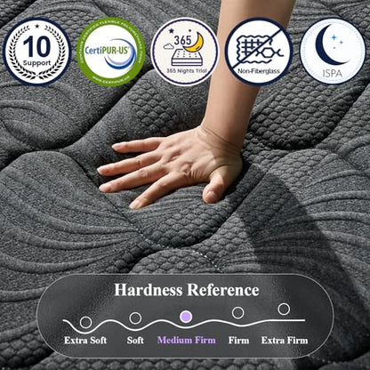 Upgraded Luxury 12 Inch Hybrid Twin Size Mattress in a Box, Medium Firm, view 7
