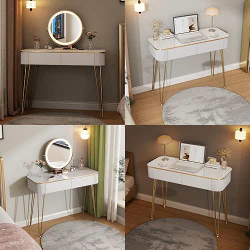Small makeup Vanity with Mirror and Lights for Bedroom, view 7