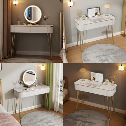 Small makeup Vanity with Mirror and Lights for Bedroom, view 7