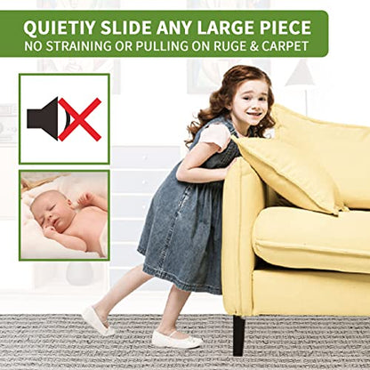 Furniture Sliders for Carpet 8 PCS - 3 1/2 inch Furniture Moving Slider Chair Legs Floors Protectors– Move Your Furniture Easy & Safely(for Carpet)