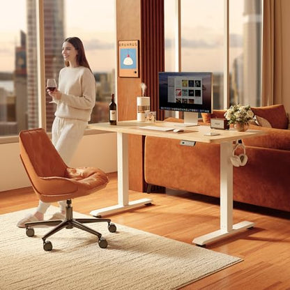 Standing Desk 48 × 24 Inch Electric Height Adjustable, Maple, view 3