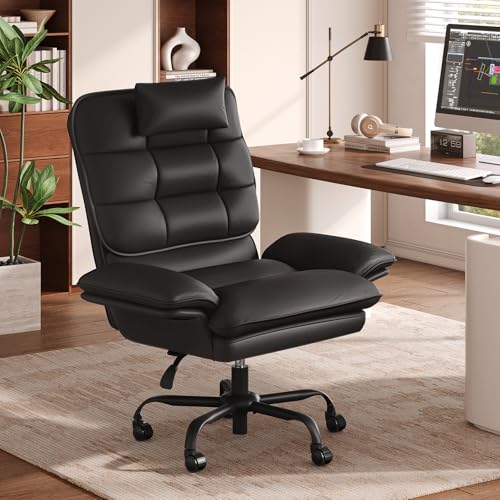Criss Cross Chair with Adjustable Arms PU Leather Black, view 2