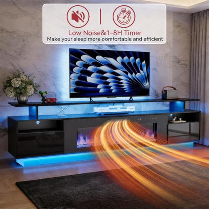 70" Fireplace TV Stand with 36" Electric Fireplace Entertainment Center, view 7