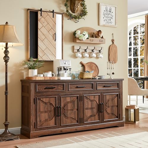 66" Farmhouse Buffet Cabinet with Storage, Sideboard Credenza, view 2