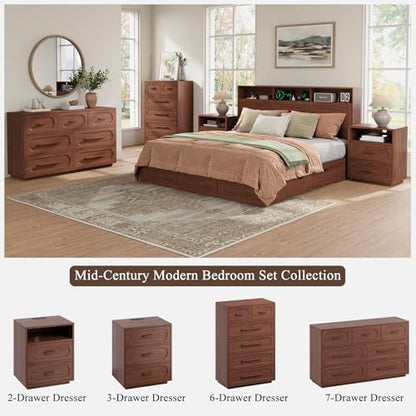 47" 7 Drawer Dresser for Bedroom, Walnut, view 8