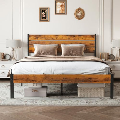 Full Size Bed Frame with Headboard and Footboard, view 2