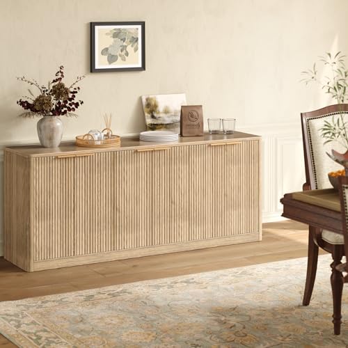 67" Oak Fluted TV Stand for TVs up to 75", view 4