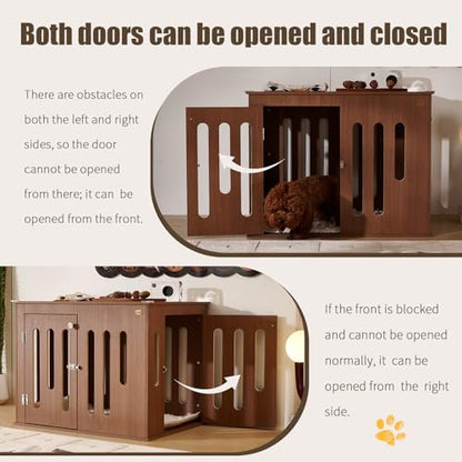 32 Inch Dog Crate Furniture for Medium Small Dogs with 2 Quick-Release Doors, view 6